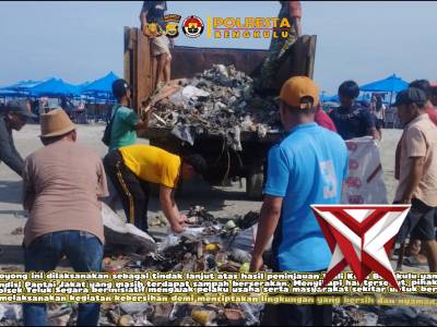 Polsek Teluk Segara Dukung Program ASRI dan GEMPAR lewat Aksi Bersih Pantai Jakat pasca Libur Hari R