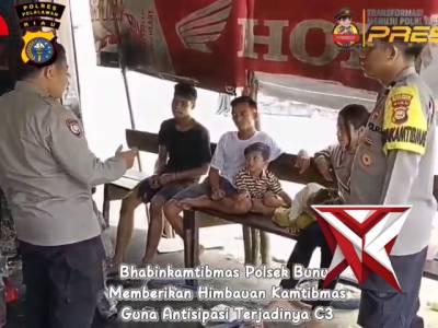 Bhabinkamtibmas Polsek Bunut Memberikan Himbauan Kamtibmas Guna Antisipasi Terjadinya C3