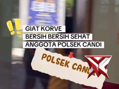 Bersih bersih Korve anggota Polsek Candi