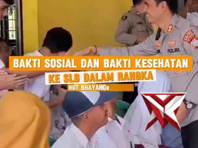 BAKTI SOSIAL DAN BAKTI KESEHATAN KE SLB DALAM RANGKA HUT BHAYANGKARA KE-79 - PoliceTube