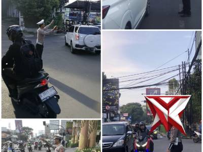 UNIT LALULINTAS POLSEK SUKASARI LAKUKAN GIAT PENGAMANAN JALUR