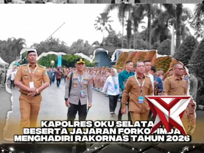 Kapolres OKU Selatan beserta forkopimda OKU Selatan menghadiri RAKORNAS 2026 
polresokuselatan