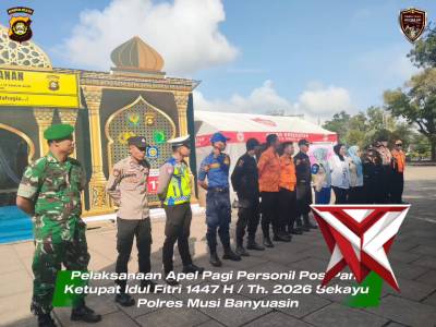 Apel Pagi Personil Pos Pam Ketupat Idul Fitri 1447 H / Th. 2026 Sekayu