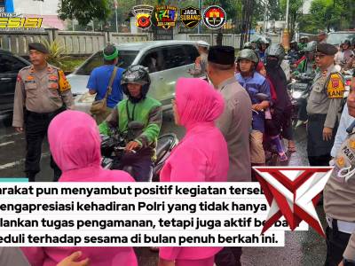Kapolres Subang Bersama Bhayangkari Cabang Subang dan Cipayung Plus Berbagi Takjil