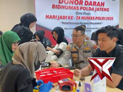 Peringati HUT Humas Polri ke-74, Bidhumas Polda Jateng Gelar Donor Darah Bersama Awak Media