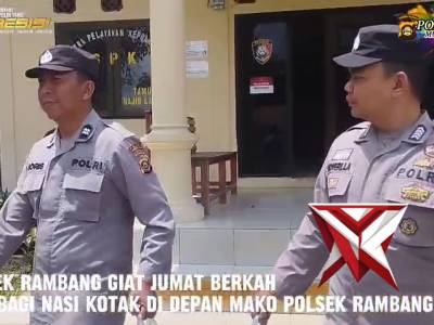 POLSEK RAMBANG GIAT JUM'AT BERKAH BAGI-BAGI NASI KOTAK - PoliceTube
