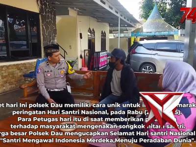 Peringati Hari Santri, Personil Polsek Dau Tampil Beda Saat Berikan Pelayanan Masyarakat - PoliceTube