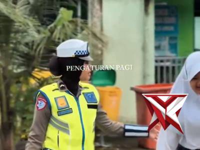 Gatur Lalin Pagi Sat Lantas Polres Muba kepada Anak Sekolah