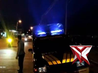 Patroli Blue Night. Blue Light Depan SPBU Pugeran, Kec. Gondang