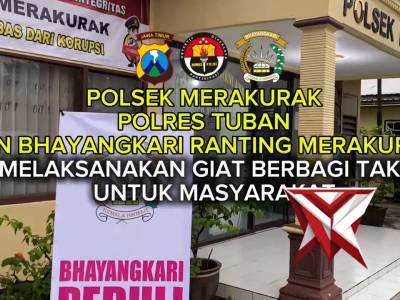 Polsek Merakurak beserta Bhayangkari membagikan takjil