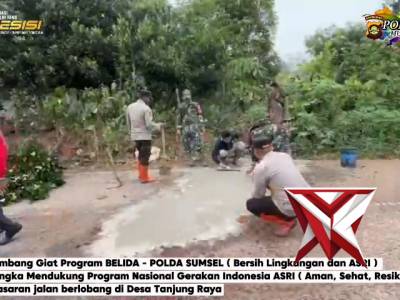 Polsek Rambang Giat Program BELIDA - Polda Sumsel (Bersih Lingkungan dan ASRI)