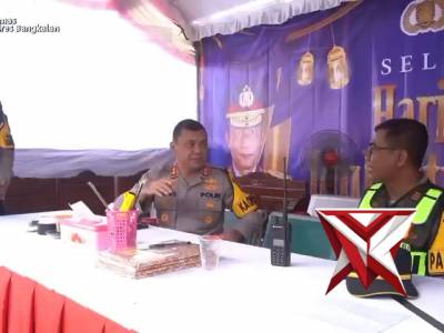 PEMANTAUAN DAN PENGATURAN ARUS LALU LINTAS OLEH KAPOLRES BANGKALAN AKBP WIBOWO, S.I.K., M.H.