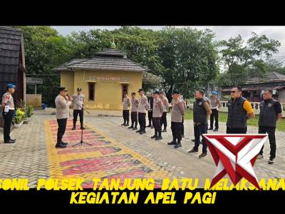Kegiatan Apel Pagi Personil Polsek Tanjung Batu