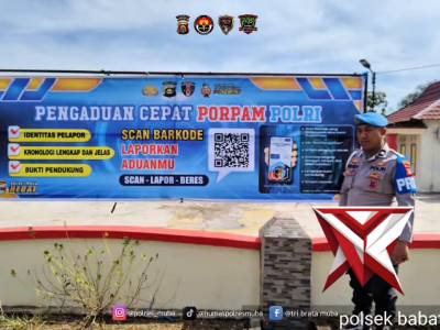 Pemasangan spanduk pengaduan propam polri polres muba .1.2