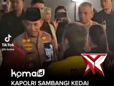 Kapolri Sambangi kedai ado presisi, ngobrol, Serap aspirasi Komunitas ojol palembang