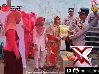 Polrestabes Palembang Salurkan Bantuan untuk Warga Terdampak Kebakaran di Gandus