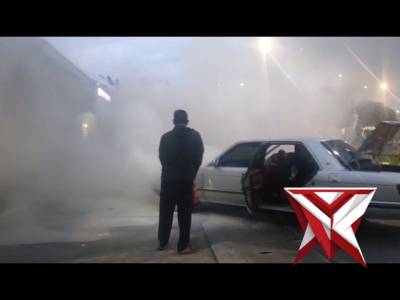 RESPON CEPAT PENANGANAN MOBIL PEMUDIK YANG TERBAKAR