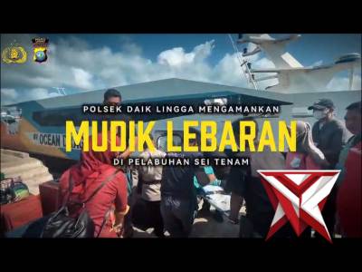 POLSEK DAIK LINGGA MENGAMANKAN MUDIK LEBARAN