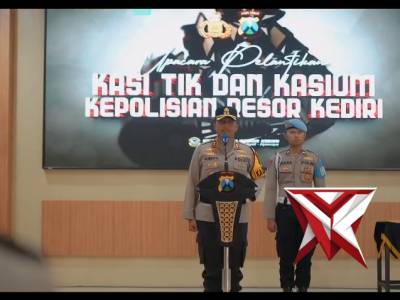 Kapolres Kediri Pimpin Upacara Pelantikan Jabatan Kasi TIK dan Kasium Polres Kediri