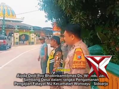 BHABINKAMTIBMAS POLSEK WONOAYU AMANKAN PENGAJIAN FATAYAT NU WONOAYU DI DESA WONOKASIAN