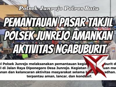 Pemantauan pasar takjil Polsek Junrejo amankan aktivitas ngabuburit