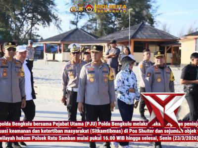 Kapolda Bengkulu bersama Pejabat Utama (PJU) Polda Bengkulu melaksanakan kegiatan peninjauan situasi