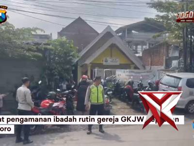 Giat pengamanan ibadah rutin gereja GKJW Ngoro