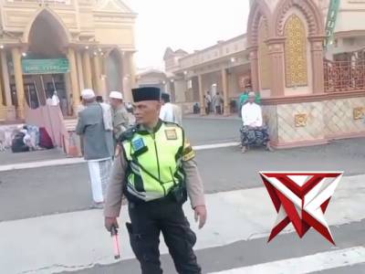 Pengamanan Sholat Idulfitri di Masjid Nurul Huda
