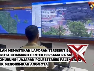 Respon Cepat Call center 110 Polda Sumsel Menindaklanjuti Laporan Masyarakat Ttg adanya Musibah Keba