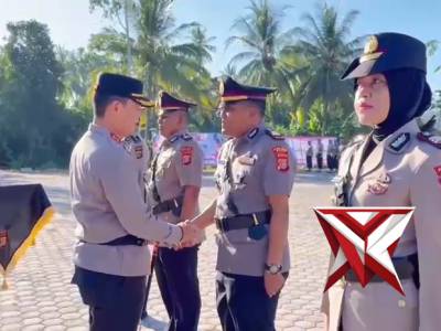 POLRES PIDIE JAYA 
GELAR UPACARA SERTIJAB KABAG LOG DAN KASAT LANTAS