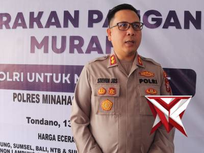 Wawancara Kapolres Minahasa AKBP Steven J.R. Simbar di Bazar Murah Polres Minahasa
