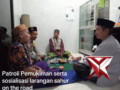Polsek Gayungan Patroli Pemukiman serta sosialisasi larangan sahur on the road