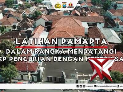 Latihan Pamapta dalam rangka mendatangi Tempat Kejadian pencurian dengan kekerasan