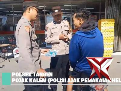 Polsek Tangen Gencarkan Pojak Kalem, Ajak Warga Tertib Gunakan Helm Saat Berkendara