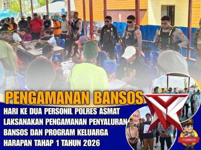 Pengamanan pembagian batuan sosial untuk Masyarakat Kabupaten Asmat