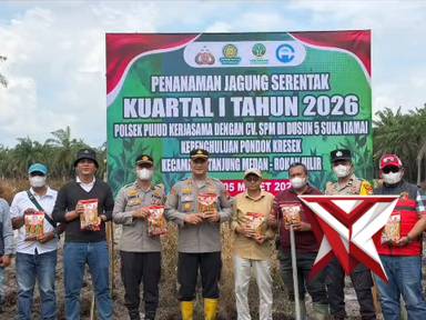 ketahanan pangan polsek pujud kerja sama dengan PT SPM