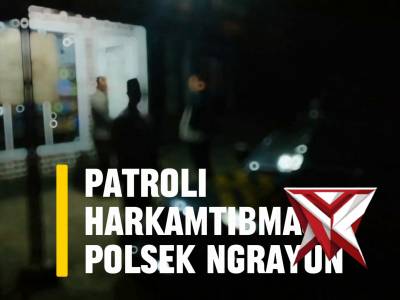 Patroli harkamtibmas Polsek Ngrayun ciptakan wilayah hukum kondusif