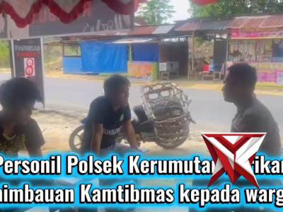 Personil Polsek Kerumutan Berikan Himbauan Kamtibmas Kepada Warga