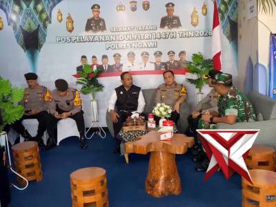 KUNJUNGAN WAKAPOLDA JATIM DI POS YAN REST AREA 575 A NGAWI