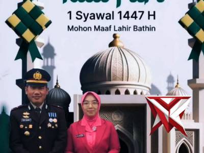 Kapolsek buay runjung beserta Staf dan bhayangkari mengucapkan selamat hari raya idul fitri