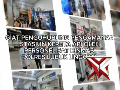 Giat Rutin Penghubung dan Pengamanan Personel Sat Binmas Polres Lubuk Linggau di Stasiun Kereta Api - PoliceTube