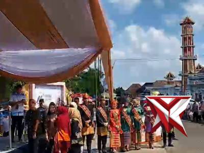 Kapolres OKI mehadiri kegiatan Adat Midang Morge Siwe Kayuagung Kab. OKI.