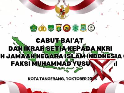 58 Jamaah NII Faksi MYT Ikrar Setia NKRI