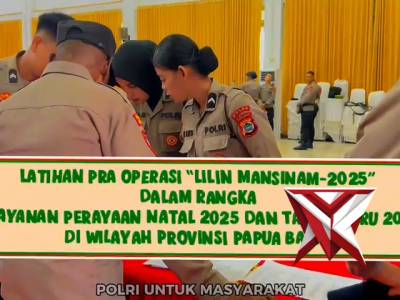 Latihan Pra Operasi "Lilin Mansinam 2025" Dalam rangka pelayanan perayaan natal 2025 dan tahun baru