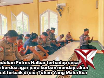 Kapolres Halbar Pimpin Doa Lintas Agama Bagi Driver Ojol dan Anggota Brimob yang Gugur - PoliceTube