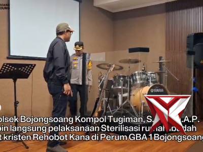 Polsek Bojongsoang melaksanakan kegiatan sterilisasi rumah ibadah