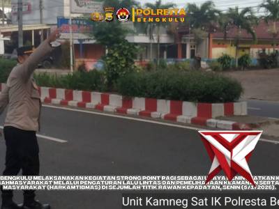 Polresta Bengkulu Gelar Strong Point Pagi Tingkatkan Keamanan dan Kelancaran Lalu Lintas