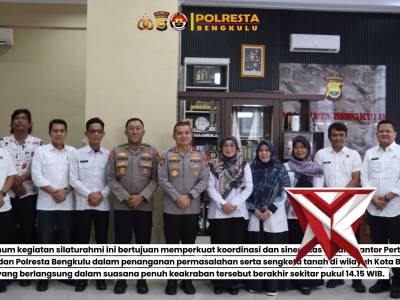 Kapolresta Bengkulu Kombes Pol Rahmad Hidayat, S.S., M.H menerima kunjungan silaturahmi dari Kepala