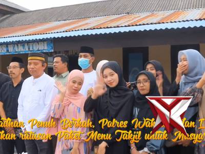 Ramadhan Penuh Berkah, Polres Wakatobi dan IMM Bagikan ratusan Paket Menu Takjil untuk Masyarakat