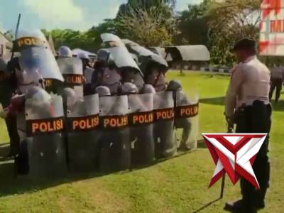 Sat samapta polres MBD melaksanakan pelatihan pengendalian masa atau Dalmas